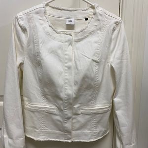 Cabi Jean Jacket, White, size small